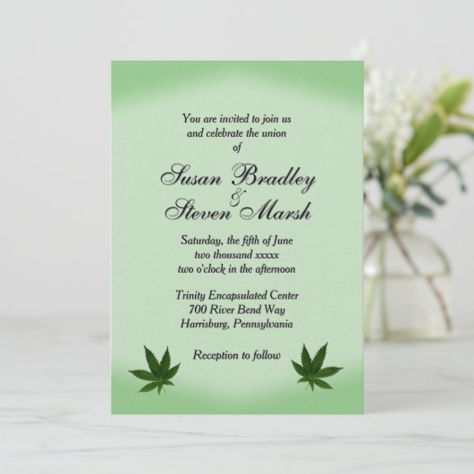 Iconic Weed Leaf Wedding Invitation 招待状 (スタンド正面)