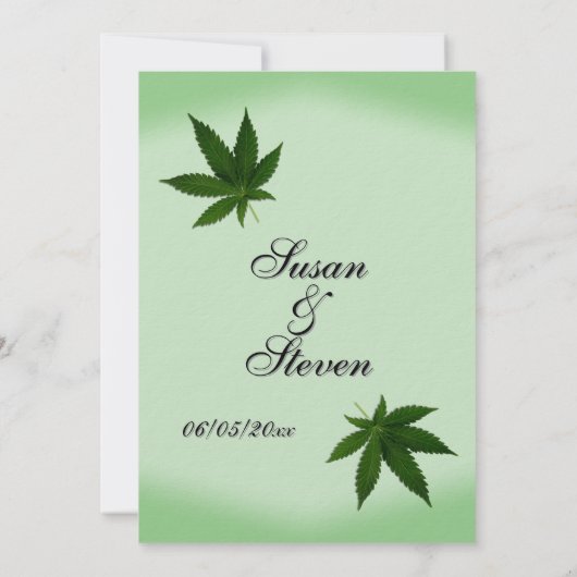 Iconic Weed Leaf Wedding Invitation 招待状 (裏面)