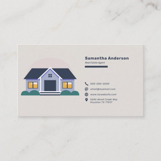 Icons & Cartoon House - 実在 Estate Agent 名刺 (正面)
