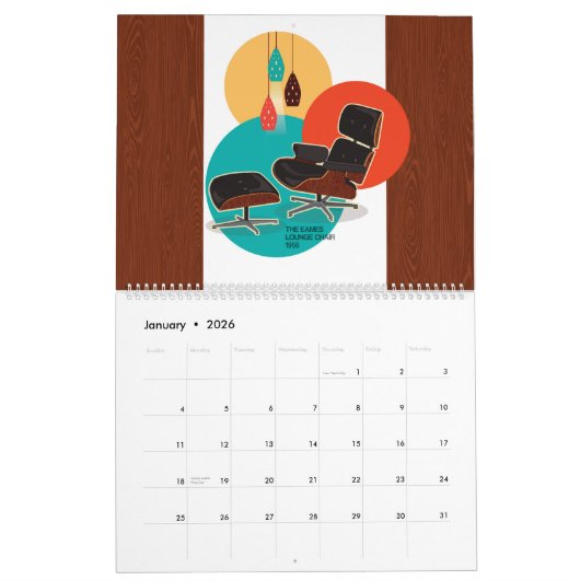 Icons Of The Mid-Century カレンダー (1月 2026)