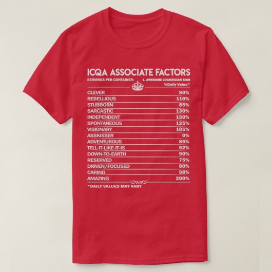 Icqa Associate Icqa Associate Icqa Associate Fact Tシャツ (デザイン正面)