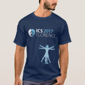 ICS 2017年フィレンツェの男性Tシャツ、濃紺の Tシャツ (正面)