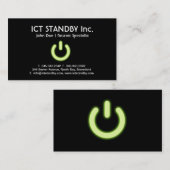 ICTのクールな緑の白熱名刺のスタンバイ 名刺 (正面/裏面)