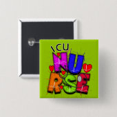 ICUのナースのギフト、アートなQRSのデザイン 缶バッジ (正面&裏面)