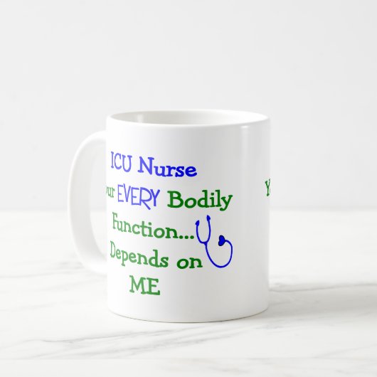 ICUのナースのギフト コーヒーマグカップ (正面左)