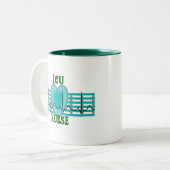 ICUのナースのギフト、QRS及びハートのデザイン ツートーンマグカップ (正面左)