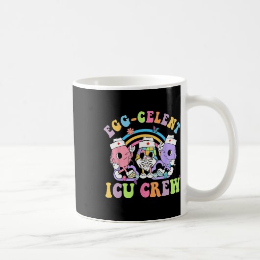Icuクルー卵ケレンかわいいバニーイースター集中Ca コーヒーマグカップ (右)