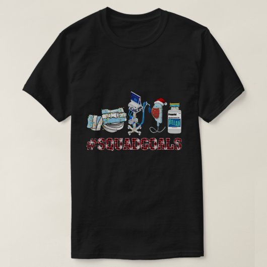 ICUスクワッドゴールクリスマスTシャツおもしろいIcuナース Tシャツ (デザイン正面)