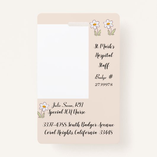 ICUナースの病院バッジ バッジ (正面)