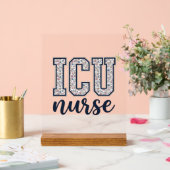 ICUナースの花柄スタジャンTシャツデザイン_1 アクリルサイン (ウェディング)