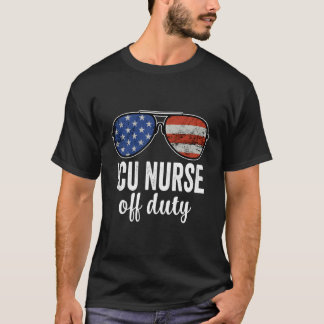 Icuナースオフデューティアメリカン国旗のサングラス Tシャツ