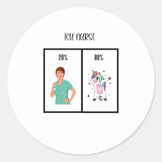 ICUナースギフト気に集中単位ナース ラウンドシール (正面)