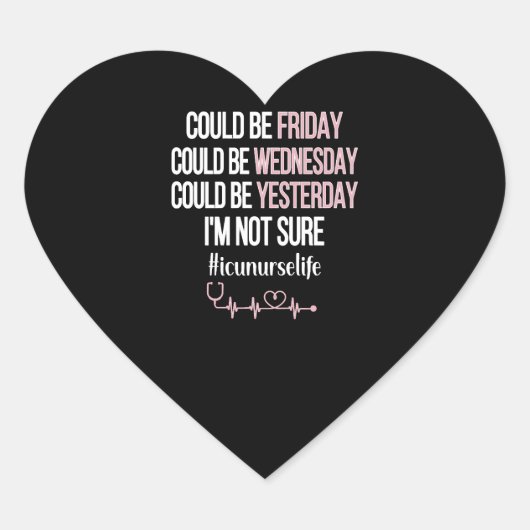 ICUナースライフ気に集中ユニットICU看護 ハートシール (正面)