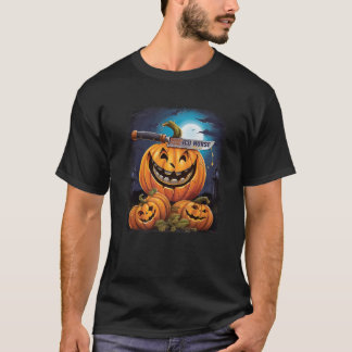 ICUナース面白いハロウィーンおもしろいパン不気味プレミアム Tシャツ