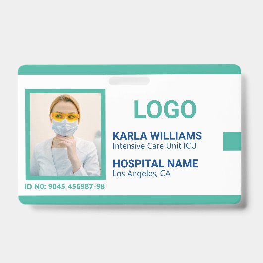 ICUナースID写真テンプレート バッジ (Front)