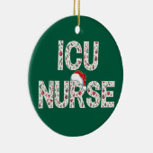 ICUパーソナライズされたナースクリスマスパターン(の模様が)あるトレンディー セラミックオーナメント (右)