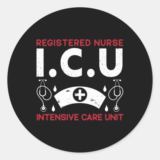Icu登録ナース病院Rn Medical Intensive ラウンドシール (正面)