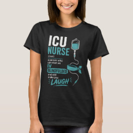 ICU看護師のユーモラスな定義 IV点滴ブラインドフォールド Tシャツ