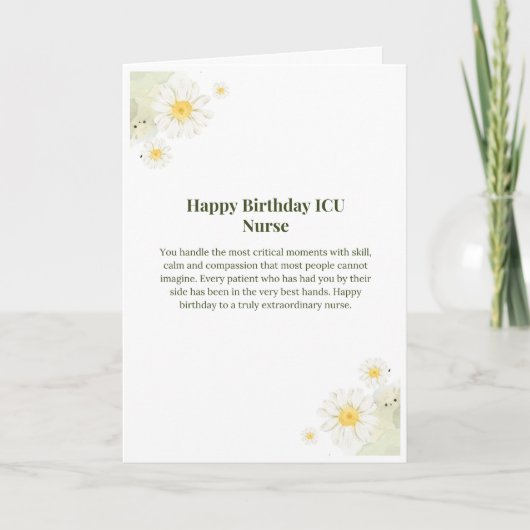 ICU看護師 誕生日カード カード (正面)