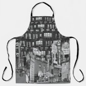 iCu2_BlckWhiteオールオーバープリントエプロン エプロン (正面)