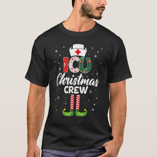 ICU Christmas Nurse Crew Family Group Nursing Xmas Tシャツ (正面)