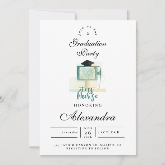 ICU Nurse Graduation Party 招待状 (正面)