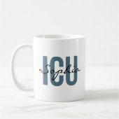 ICU Nurse Personalized Name Minimalist Typography コーヒーマグカップ (左)