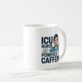 ICU Nurse Powered By Caffeine Funny Nurse Coffee M コーヒーマグカップ (正面右)