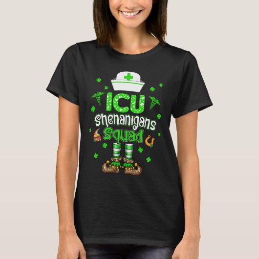 ICU Shenanigans Squad Family Group Nurse St Patric Tシャツ (正面)