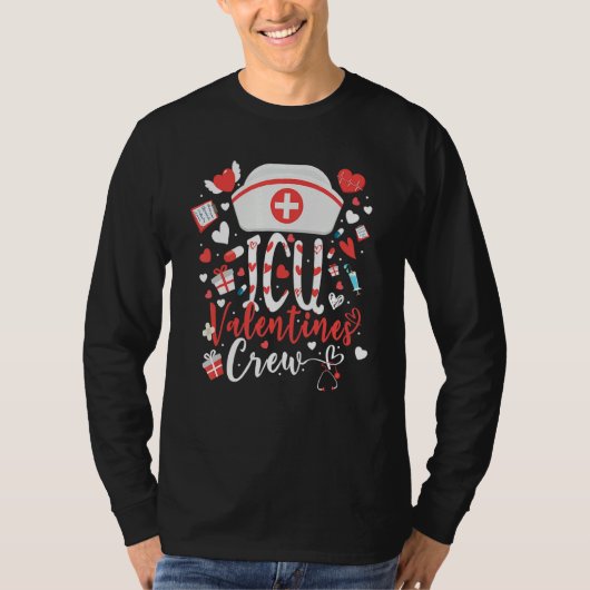 ICU Valentines Nurse Crew Family Group Nursing Lov Tシャツ (正面)