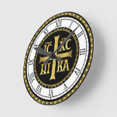ICXCイエズス正教会 ラウンド壁時計 (傾斜)