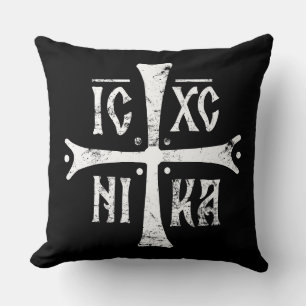 ICXCNIKA 十字架 オルソドックス 信仰 キリスト教 シンボル クッション
