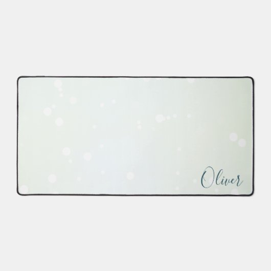 Icy 淡い色の Green Ethereal《写真》ぼけ味銀河系とティール(緑がかった色)名 デスクマット (正面)