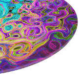 Icy Aqua Blue Groovy Abstract Retro Liquid Swirl カッティングボード (角)