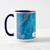 Icy Azure Wave Sea Metallic Swirl マグカップ (左)