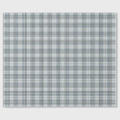 Icy Blue and Winter Gray Plaid ラッピングペーパー (フラット)