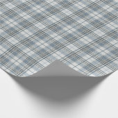 Icy Blue and Winter Gray Plaid ラッピングペーパー (角)