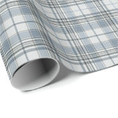 Icy Blue and Winter Gray Plaid ラッピングペーパー (ロールコーナー)