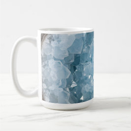 Icy Blue Celestite Crystal Geode Printed Gemstone  コーヒーマグカップ