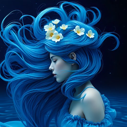 Icy Blue Elegance Decoupage Paper v1 薄葉紙