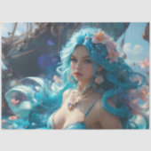 Icy Blue Elegant Mermaid Decoupage Paper 薄葉紙 (正面)