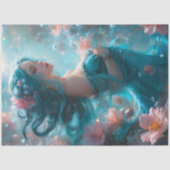 Icy Blue Elegant Mermaid Decoupage Paper v5 薄葉紙 (正面)