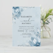 Icy Blue Floral Archway Wedding 招待状 (スタンド正面)