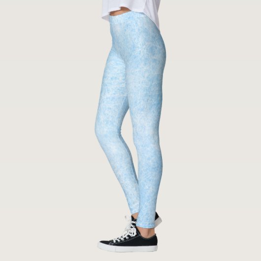 Icy Blue Frost Texture Pattern レギンス (左)