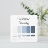 Icy Blue Frosted Gray Winter Wedding Palette Card 招待状 (スタンド正面)