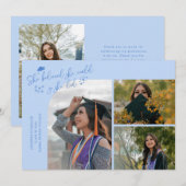 Icy Blue Graduate She Believed Multi Photo 案内状 (正面/裏面)