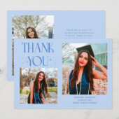 Icy Blue Graduate Thank You 2-Photo  案内状 (正面/裏面)