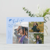 Icy Blue Hand Written Thank You Multi Photo 案内状 (スタンド正面)