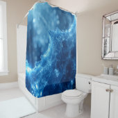 Icy Blue Magical Ice Crystal Snowflake シャワーカーテン (インサイチュ)