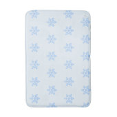 Icy Blue Snowflake Pattern Airbrush Style Art バスマット (正面縦)